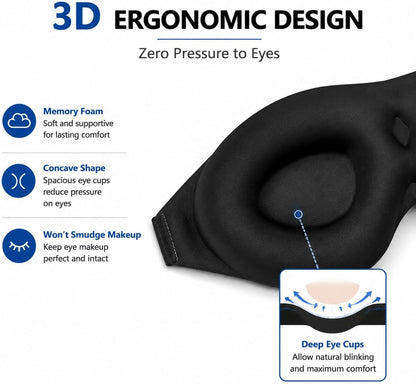 3D Contoured Memory Foam Sleep Mask