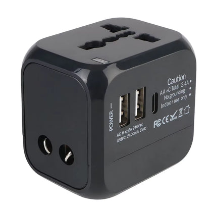 All-in-One Universal Travel Adapter with USB-C & Dual USB Ports