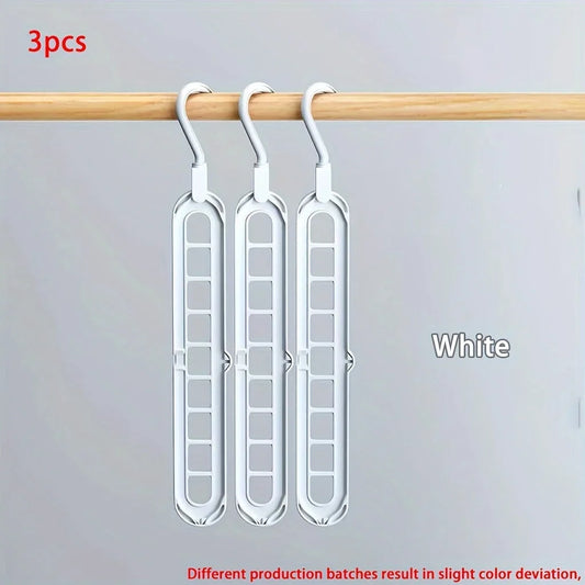 3-Pack 9-Hole Space-Saving Hangers