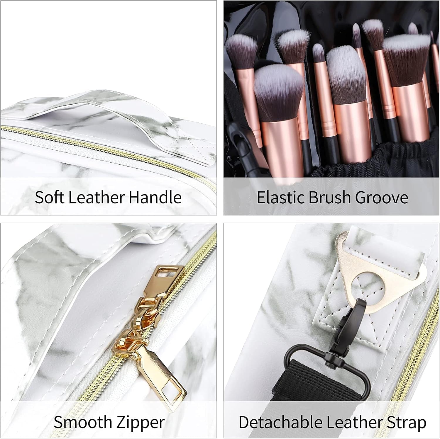 Travel Makeup Bag with Adjustable Dividers