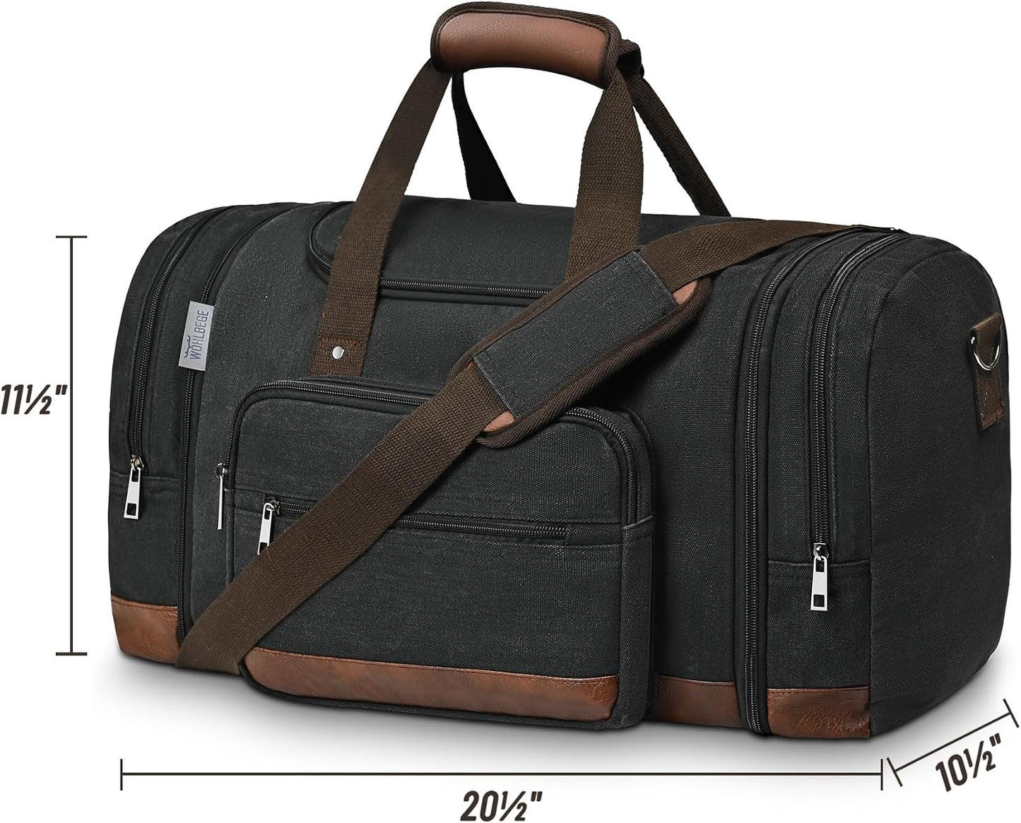 50L Expandable Canvas Duffle Bag