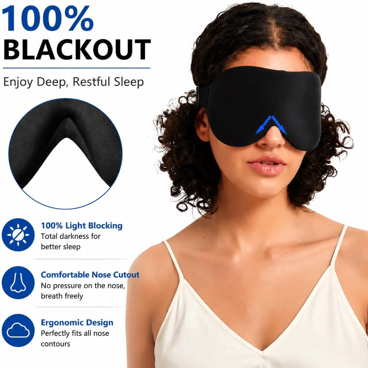 3D Contoured Memory Foam Sleep Mask