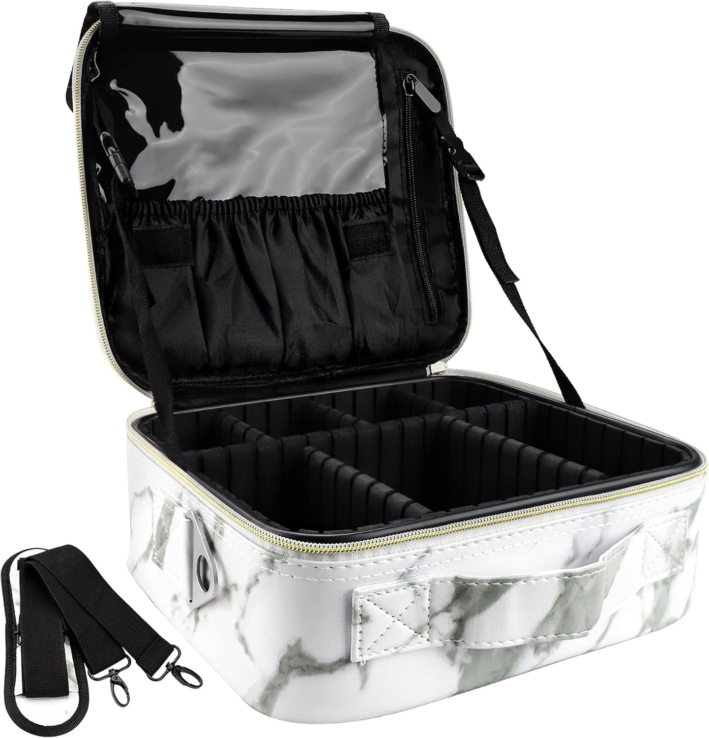 Travel Makeup Bag with Adjustable Dividers