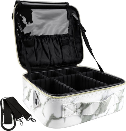 Travel Makeup Bag with Adjustable Dividers