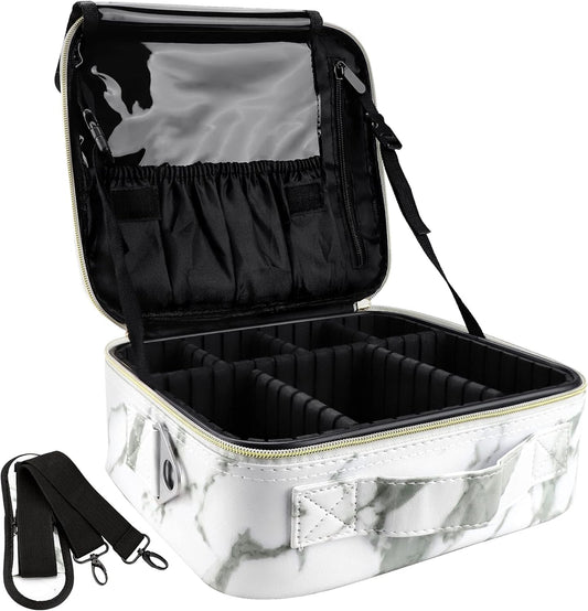 Travel Makeup Bag with Adjustable Dividers
