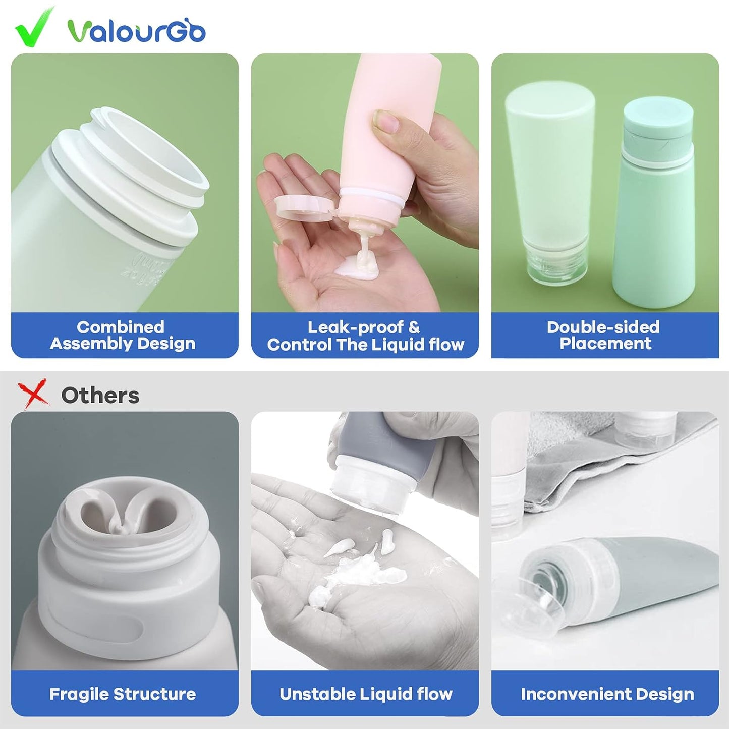 4-Pack 100ml Leakproof Travel Bottles