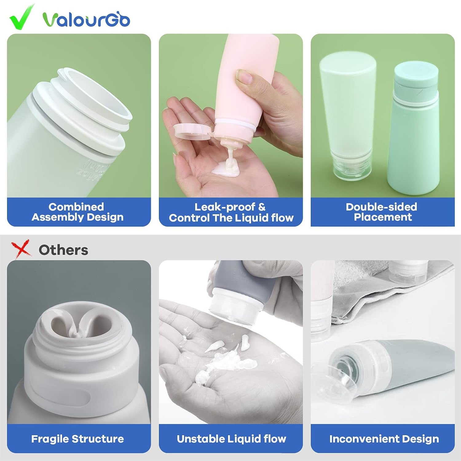 4-Pack 100ml Leakproof Travel Bottles