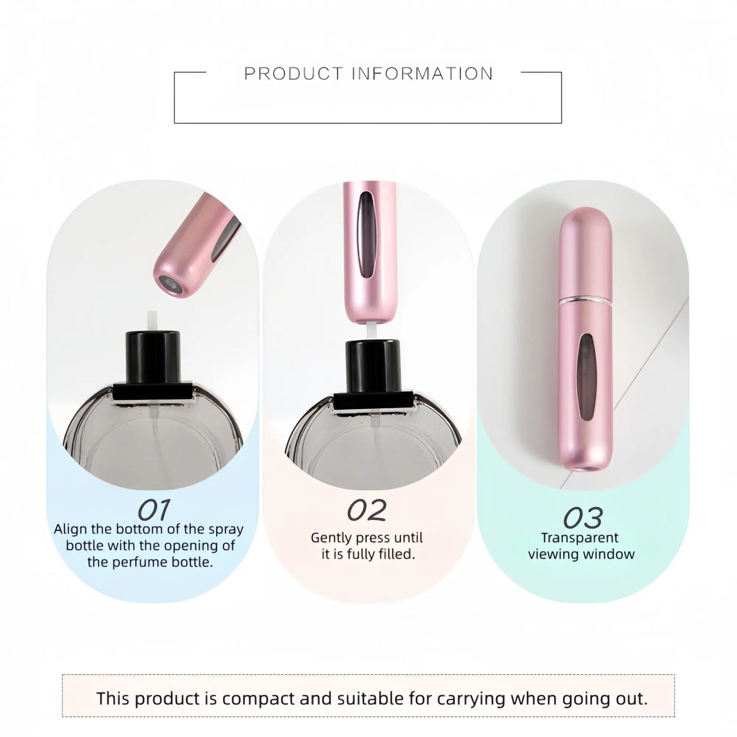 4-Pack 5ml Refillable Perfume Atomisers