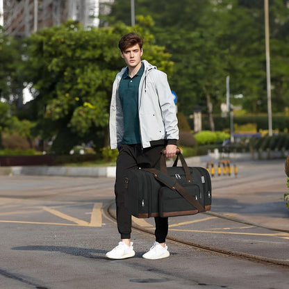 50L Expandable Canvas Duffle Bag