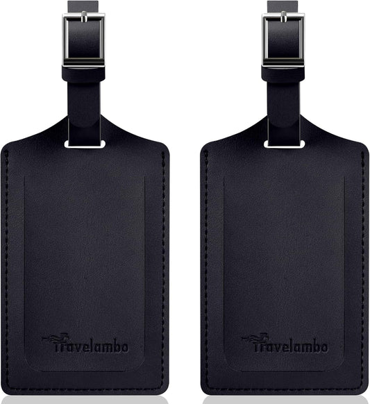 2-Pack Leather Luggage Tags for Suitcases