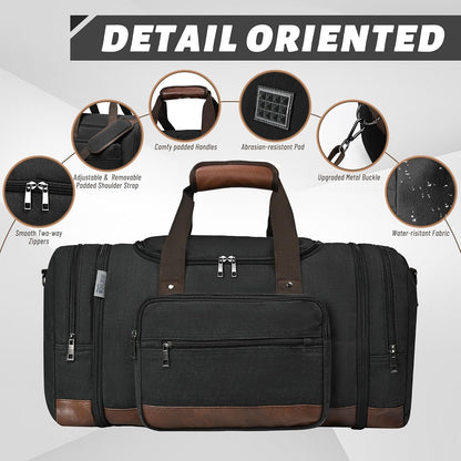 50L Expandable Canvas Duffle Bag