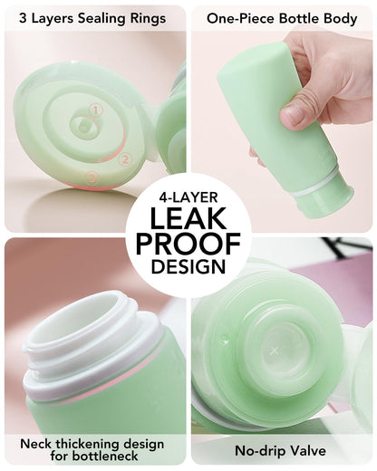 4-Pack 100ml Leakproof Travel Bottles