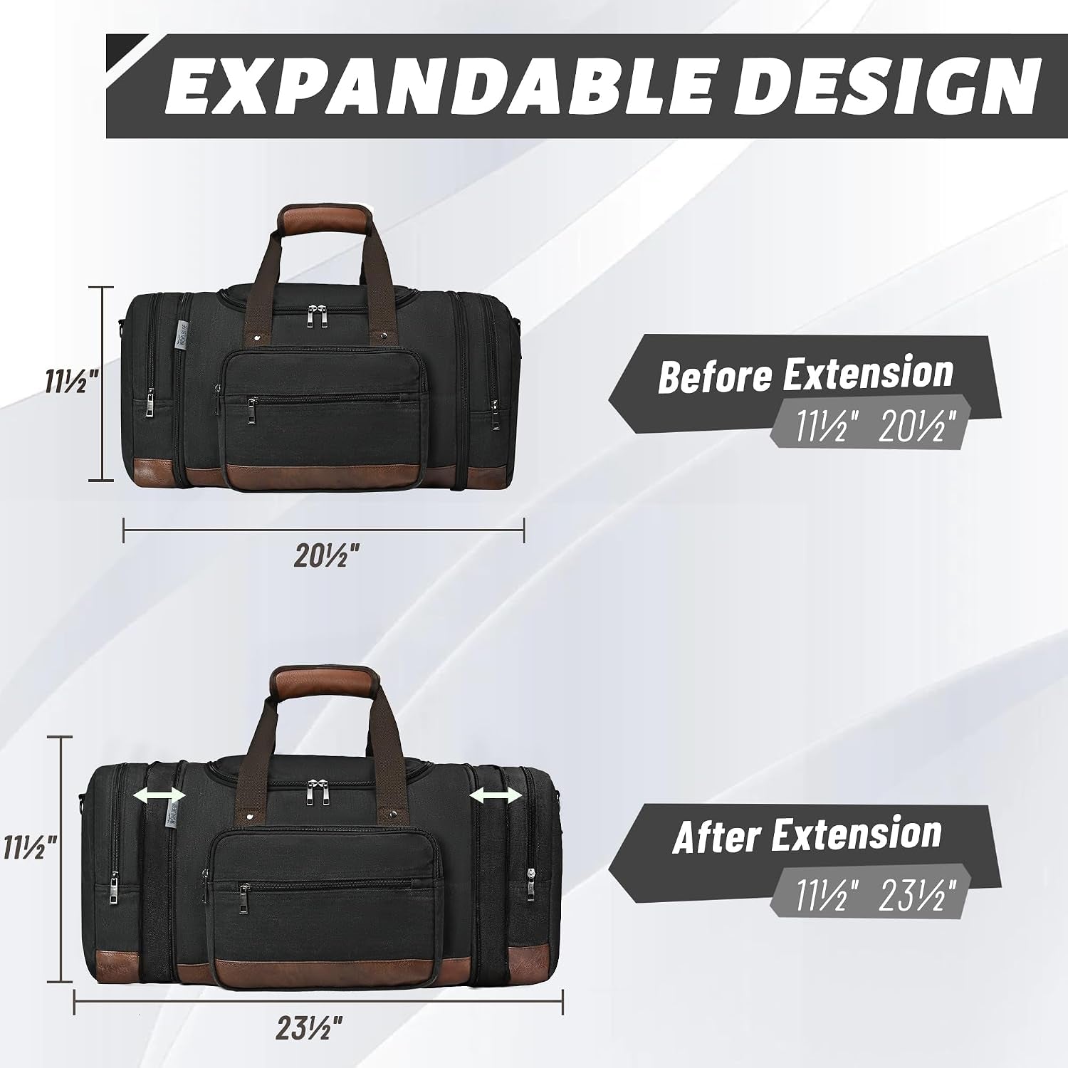 50L Expandable Canvas Duffle Bag