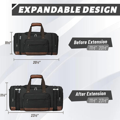 50L Expandable Canvas Duffle Bag