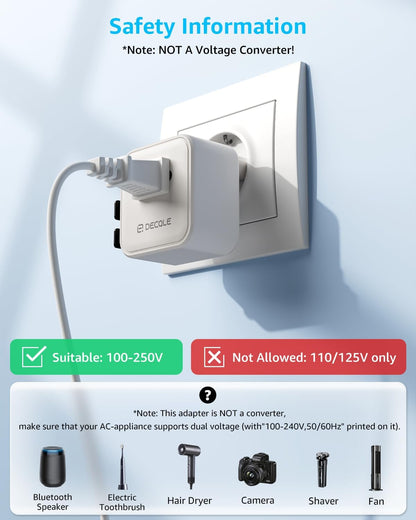 Universal Travel Adapter - 2500W International Plug Adapter