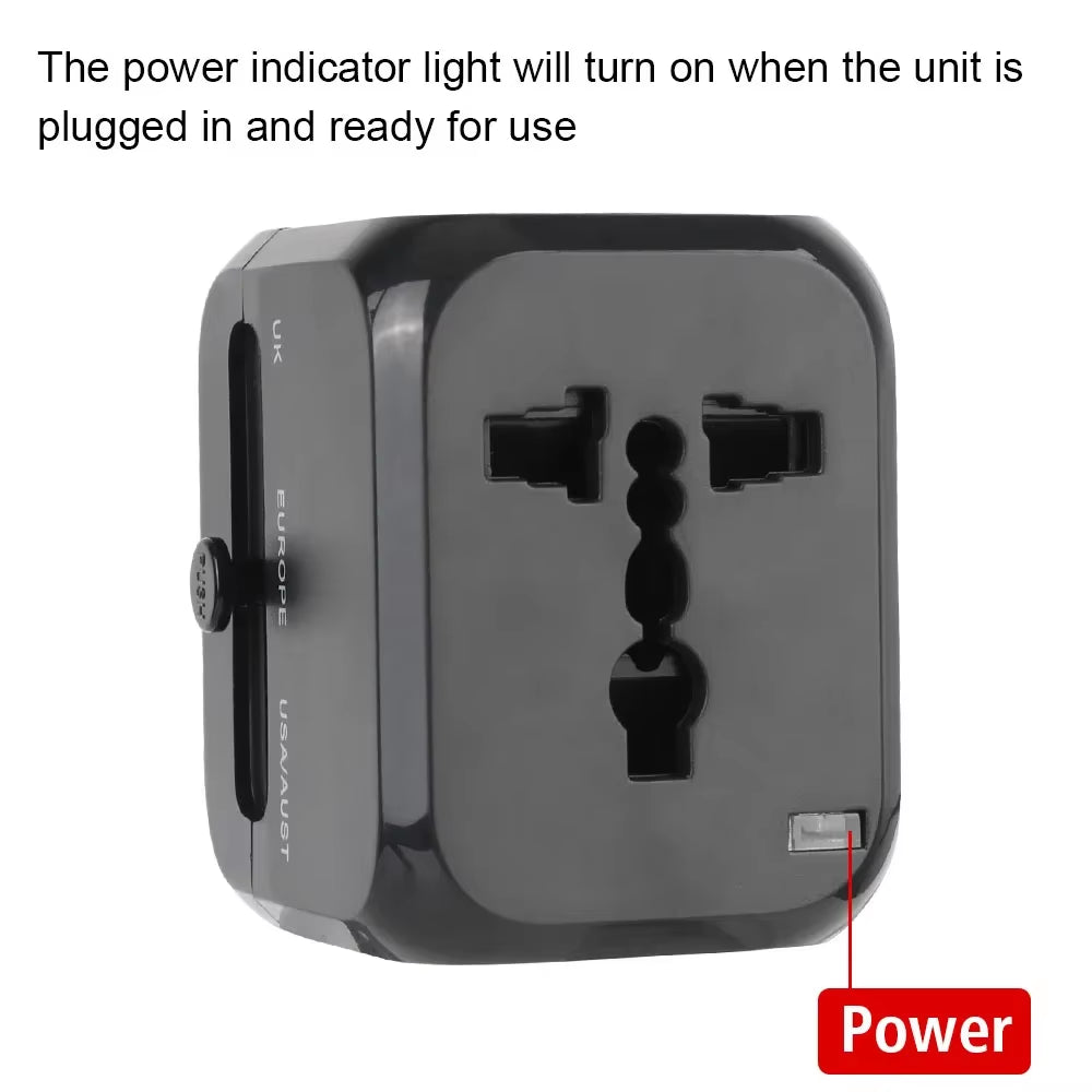 All-in-One Universal Travel Adapter with USB-C & Dual USB Ports