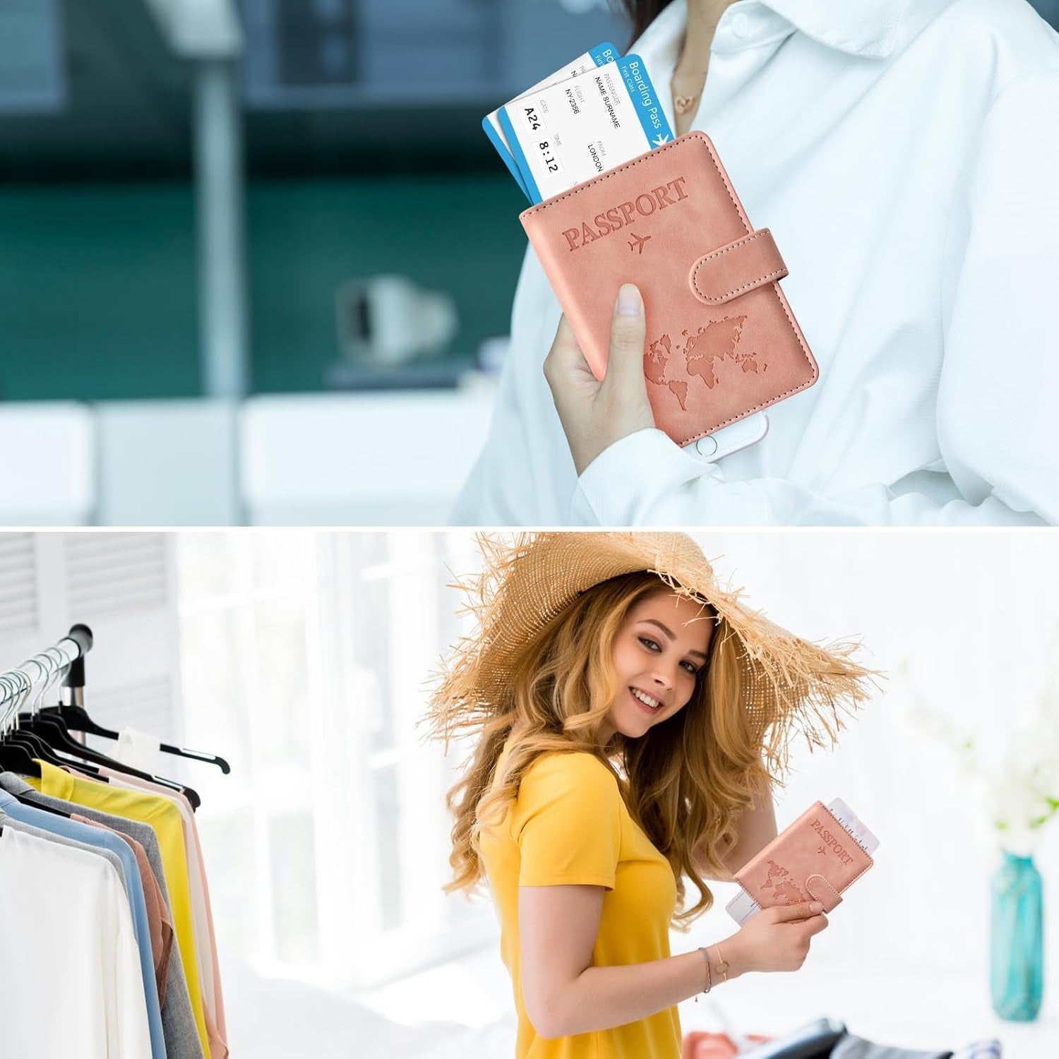 Slim Travel Passport Wallet with Card Slots