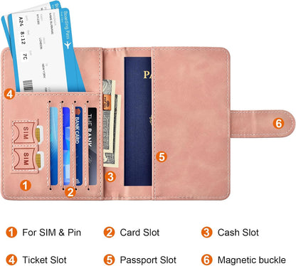 Slim Travel Passport Wallet with Card Slots